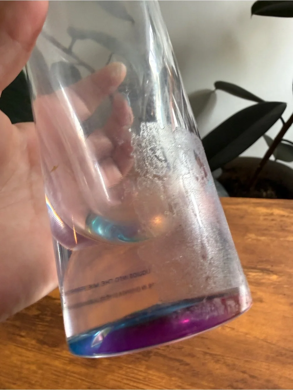 Iridescent Tall Glass Tumbler - Purple/Blue Hues hard plastic